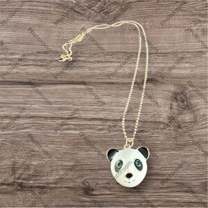 ‼️SOLD‼️Vintage Panda Pendant Necklace with Green Accents
